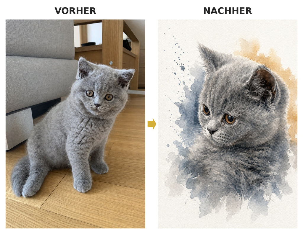 Vorher-Nachher: Aquarell-Stil