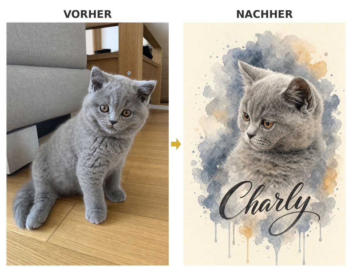 Vorher-Nachher: Aquarell