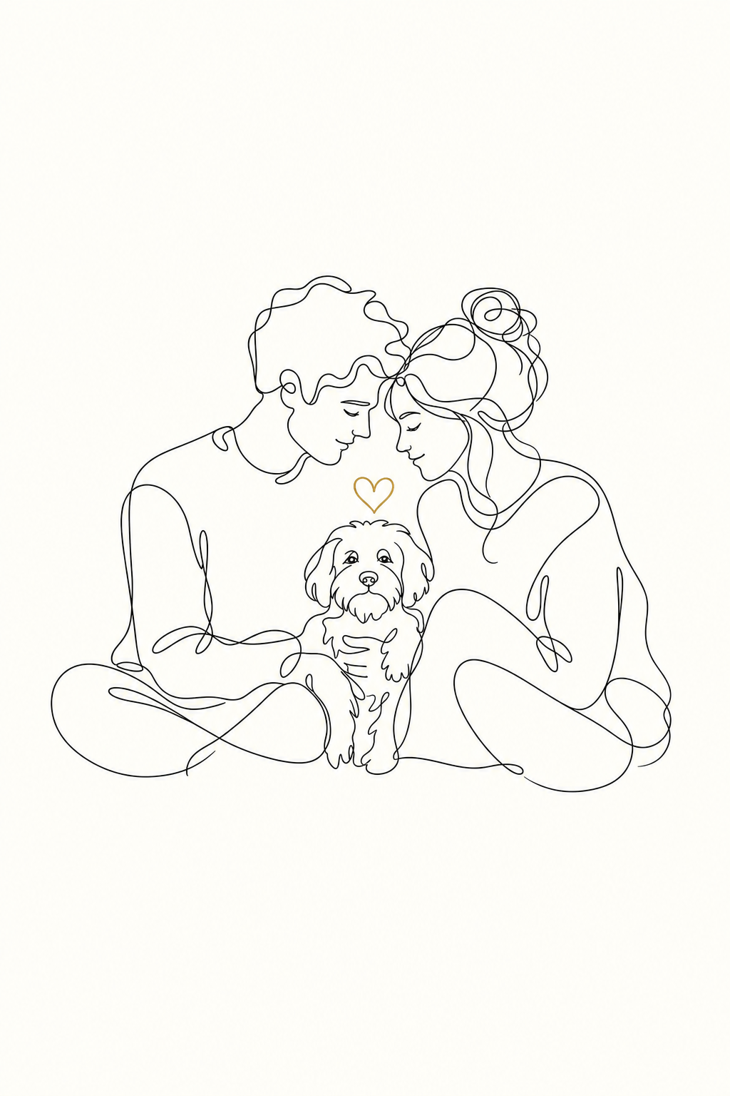 Beispiel: Familien-Portrait im Line-Art-Stil