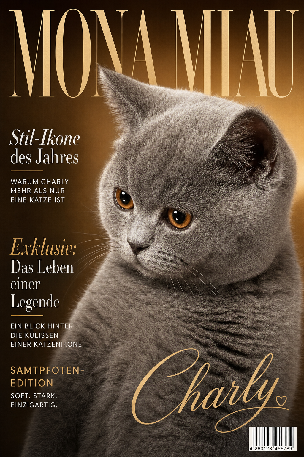 Beispiel: Magazin-Cover (mit Namens-Schriftzug)